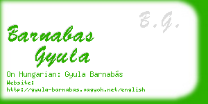 barnabas gyula business card